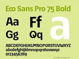 Beispiel einer Eco Sans Pro Bold-Schriftart